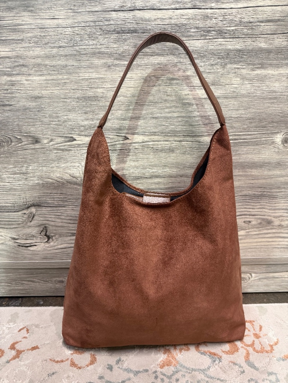 Brown Suede Shoulder Bag